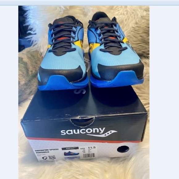 Saucony Men Hiking Shoes Endorphin Speed Outdoor Jogging Sneaker 11.5 Blue New - Picture 5 of 9